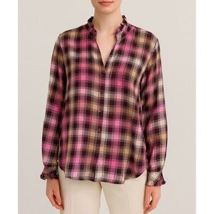 NWT Ann Taylor Purple Plaid Blouse – Size XL